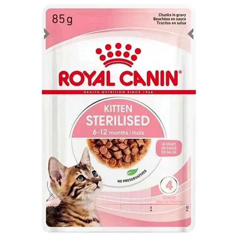 Royal Canin Sterilised Kitten Pouch Wet Food In Gravy