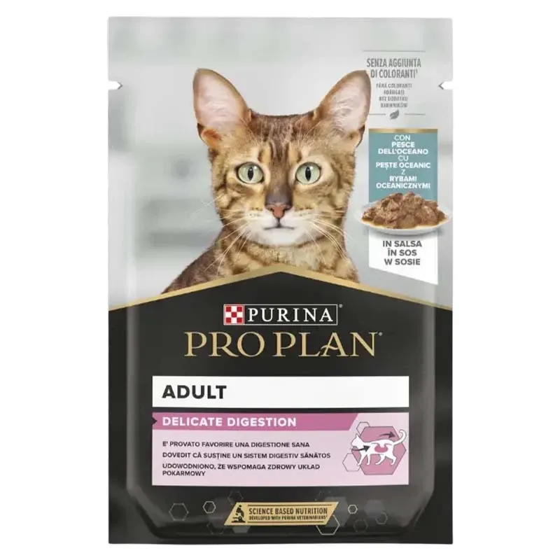 Proplan Delicate Pouch Adult Wet Cat Food With Fish In Sauce