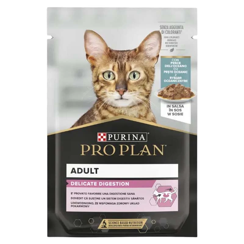 Proplan Delicate Pouch Adult Wet Cat Food With Fish In Sauce