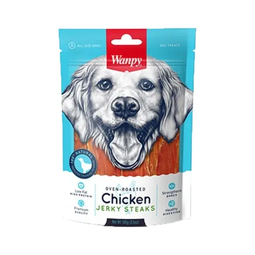 Wanpy Jerky Steaks Dog Treat With Chicken