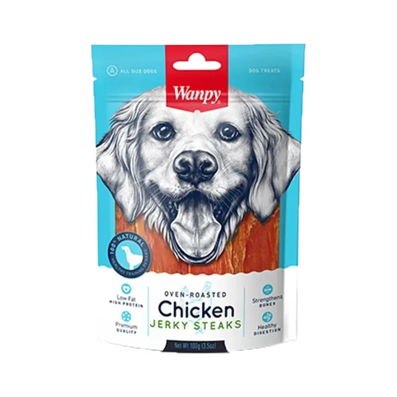 Wanpy Jerky Steaks Dog Treat With Chicken