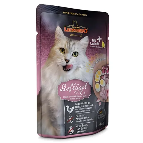 Leonardo Pouch with Poultry Eggs for Adult Cats