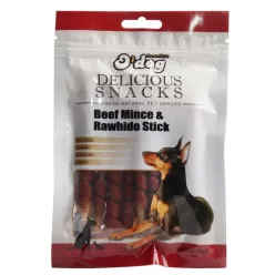 Odog Beef Mince and Rawhide Stick Dog Treat