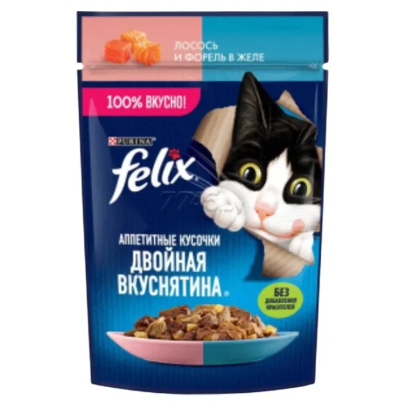 Felix Pouch Wet Cat Food With Salmon and Trout