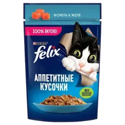 Felix Pouch Wet Cat Food With Trout