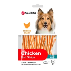 Flamingo Strips Dog Treat With Fish &amp; Chicken Flavor