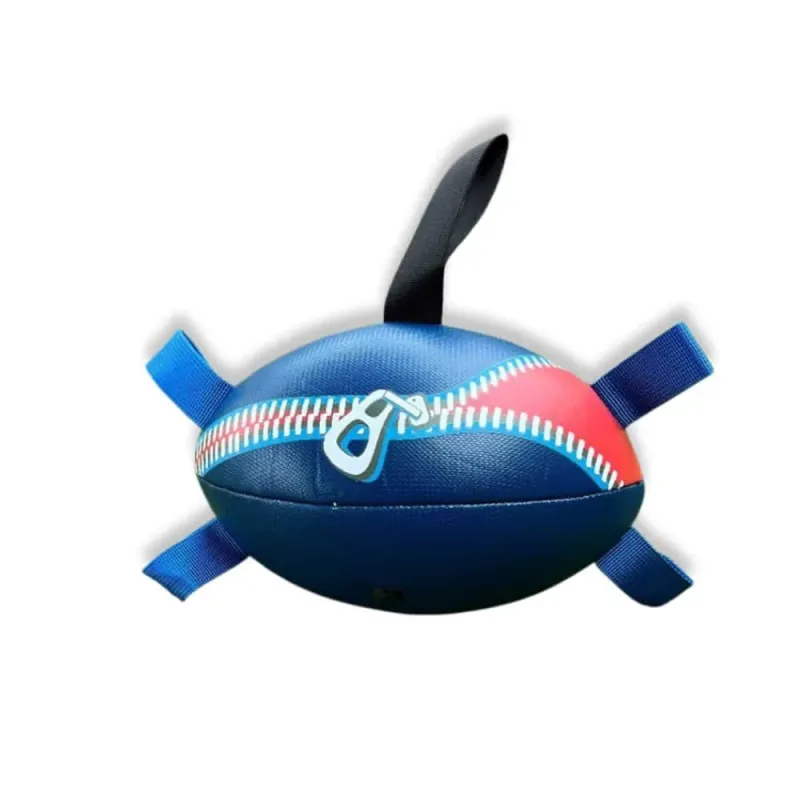 Dog Football Rugby Ball with Tabs Blue