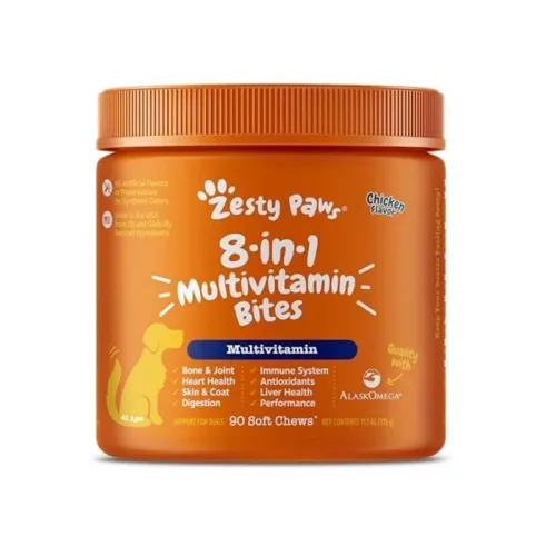 Zesty Paws Dog Chewable 8 in 1 Multivitamin and Supplements Bites
