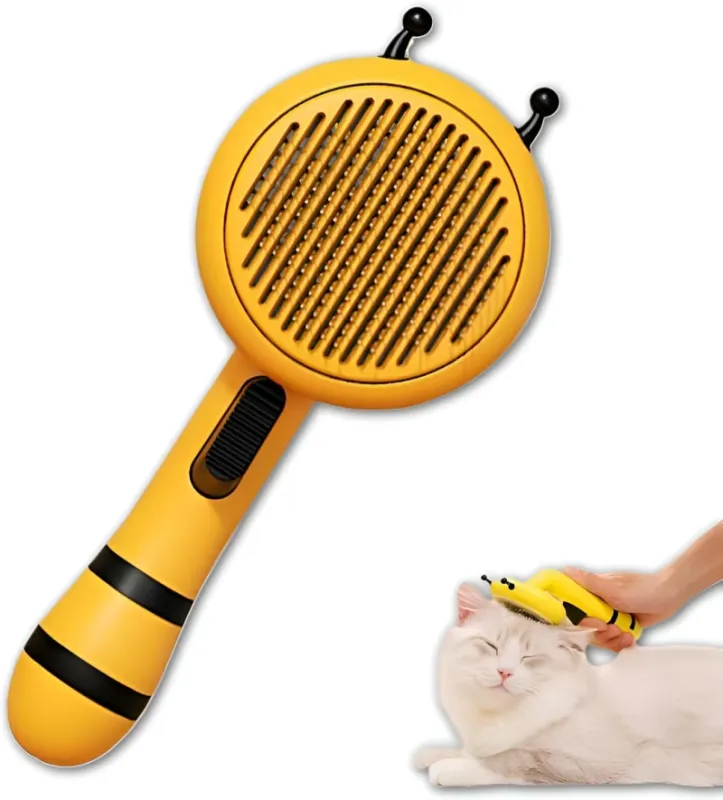 Stainless Steel Slicker Brush Pet Hair Removal Comb Bee Design