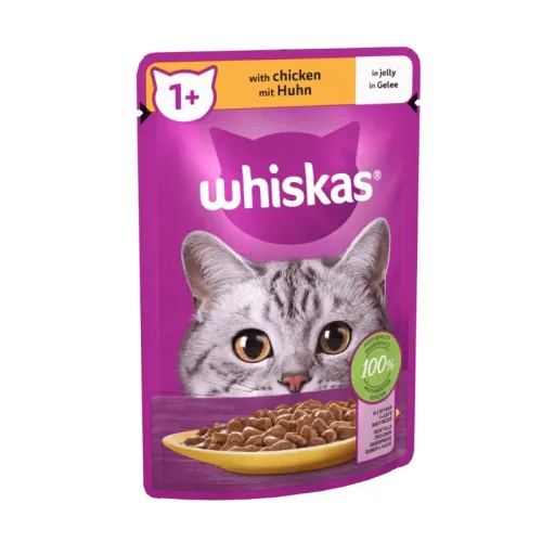 Wiskas Pouch Wet Cat Food With Chicken Flavor In Jelly