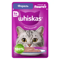 Whiskas Trout Pate Wet Cat Food, 75g