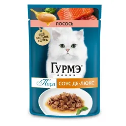 Gourmet Pearl Wet Cat Food with Salmon in a Luxurious Sauce