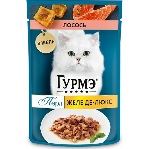 Gourmet Pouch Adult Wet Cat Food With Salmon in Jelly