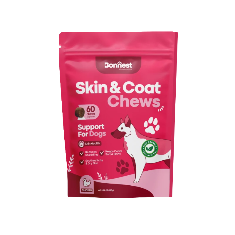 Bonnest Skin and Coat Chews with Chicken for Dogs