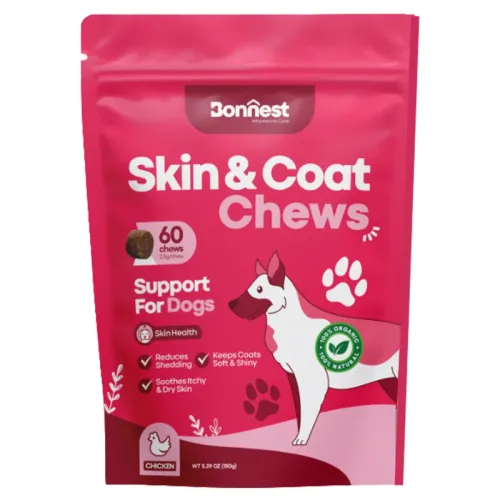Bonnest Skin and Coat Chews with Chicken for Dogs