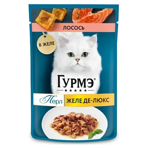 Gourmet Pouch Adult Wet Cat Food With Salmon in Jelly