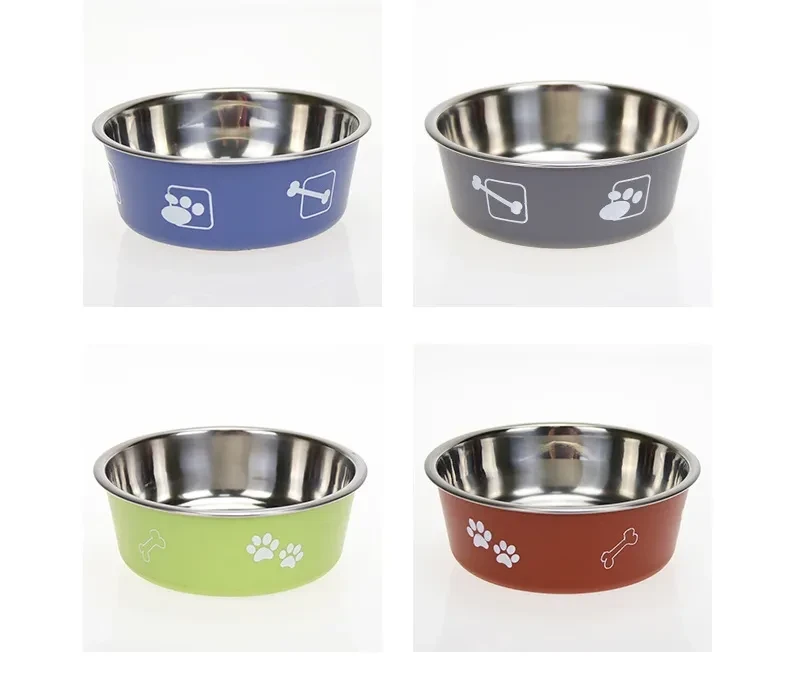 Dog And Cat Food Colorful Steel Bowl