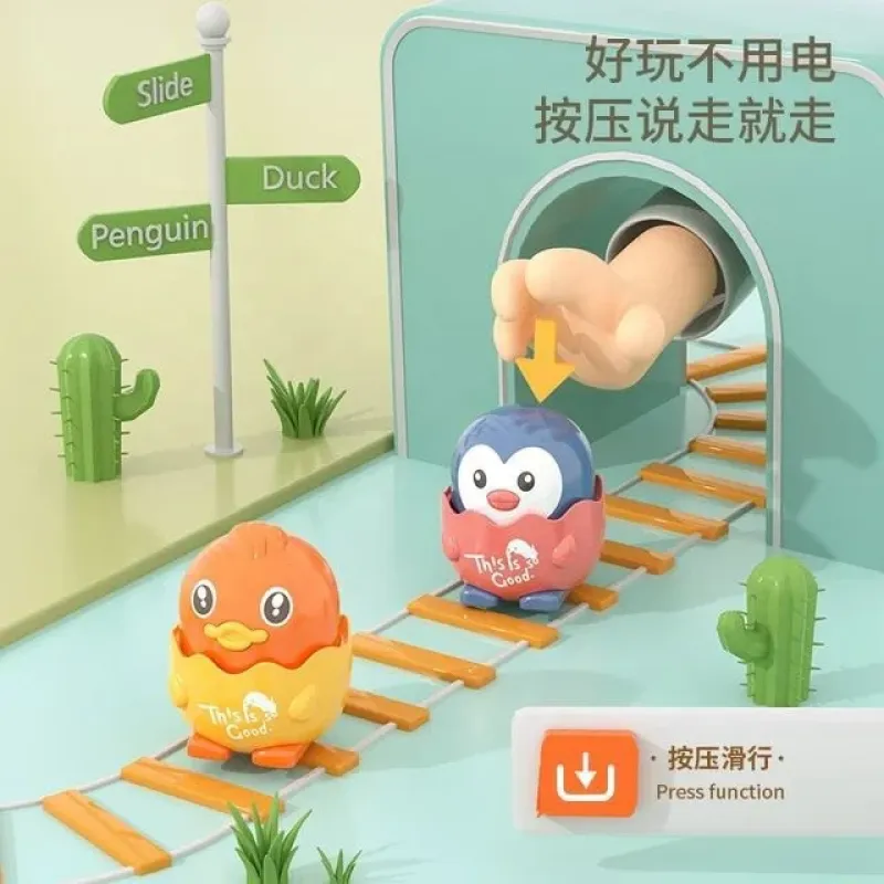 Dog and Cat Walking Chicken and Penguin Toys