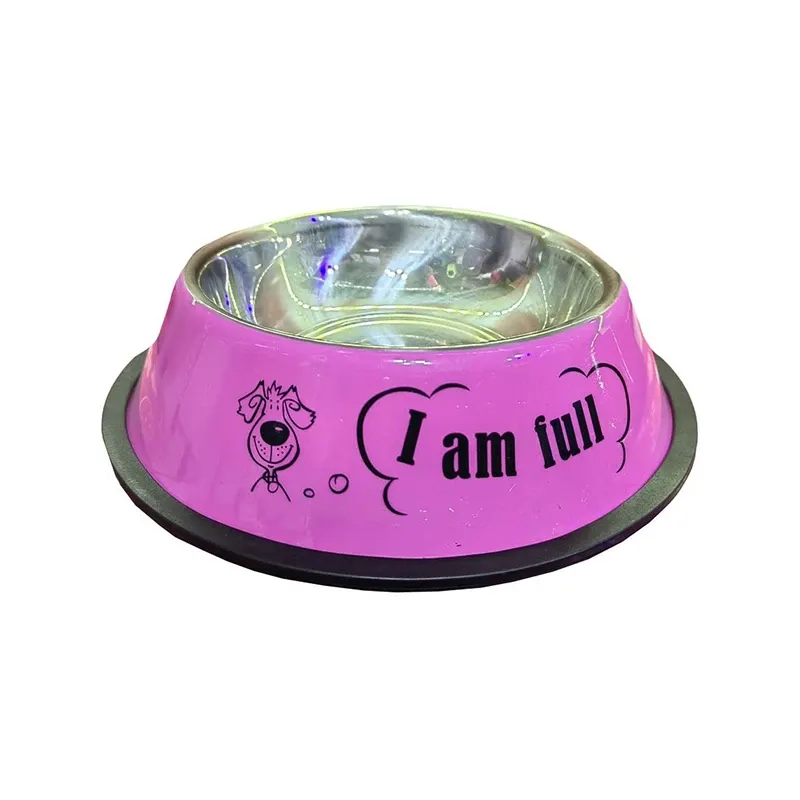 Dog And Cat Food Colorful and Patterned Steel Bowl