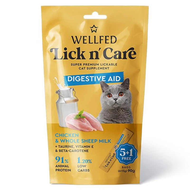 Wellfed Lick n' Care Digestive Aid Chicken and whole sheep milk Delicate 