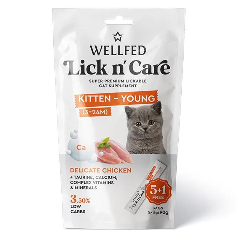 Wellfed Lick n' Care Kitten Delicate Chicken 