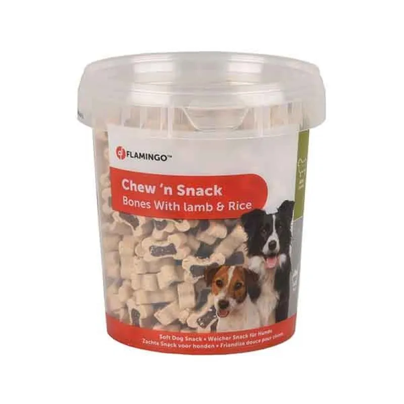 Flamingo Chew'n Snack Biscuit Dog Bone Lamb &amp; Rice