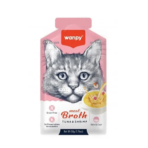 Wanpy Adult Cat Soup Meat Broth Tuna and Shrimp 50 g