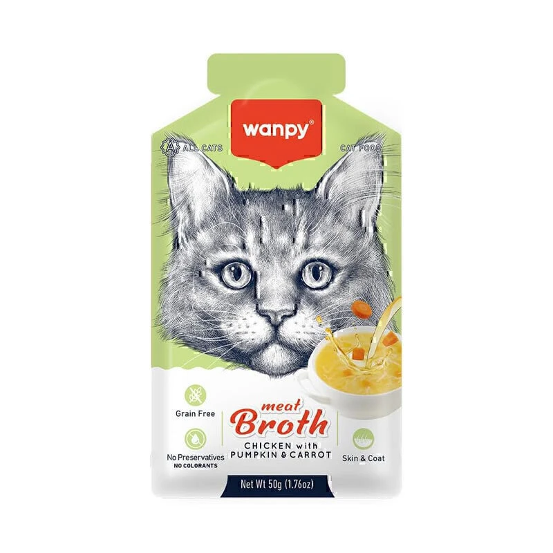 Wanpy Adult Cat Soup Meat Broth Chicken, Pumpkin and Carrot 50 g