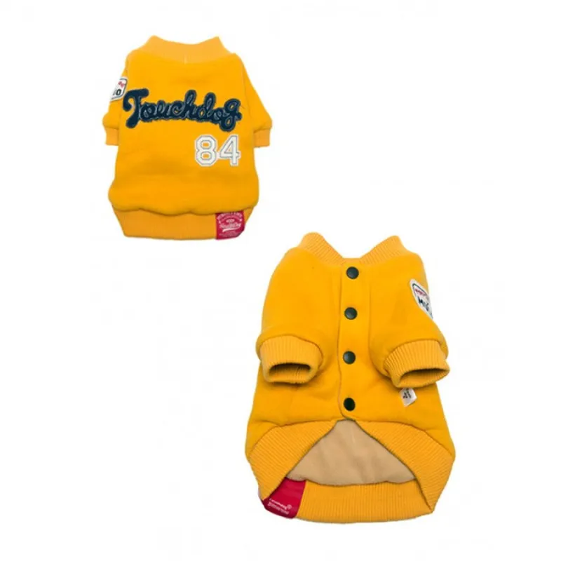 Touchdog dog coat college jacket yellow