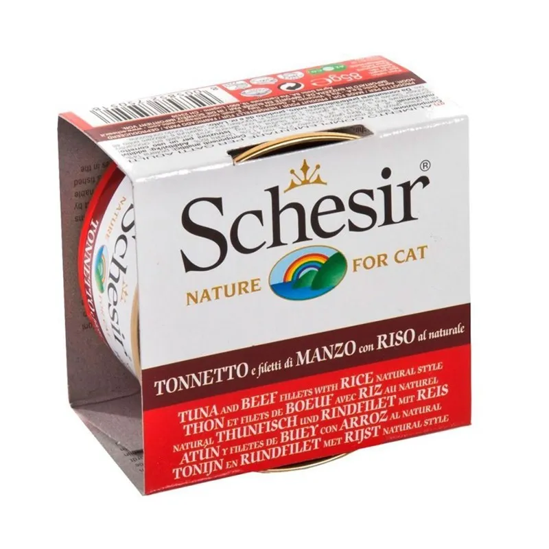  Schesir Canned Adult Wet Cat Food With Beef &amp; Rice