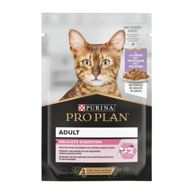 Proplan Pouch Delicate Digestion Wet Adult Cat Food Turkey 