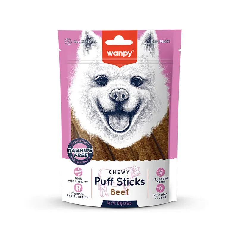 Wanpy Beef Puff Sticks Treat for Dogs