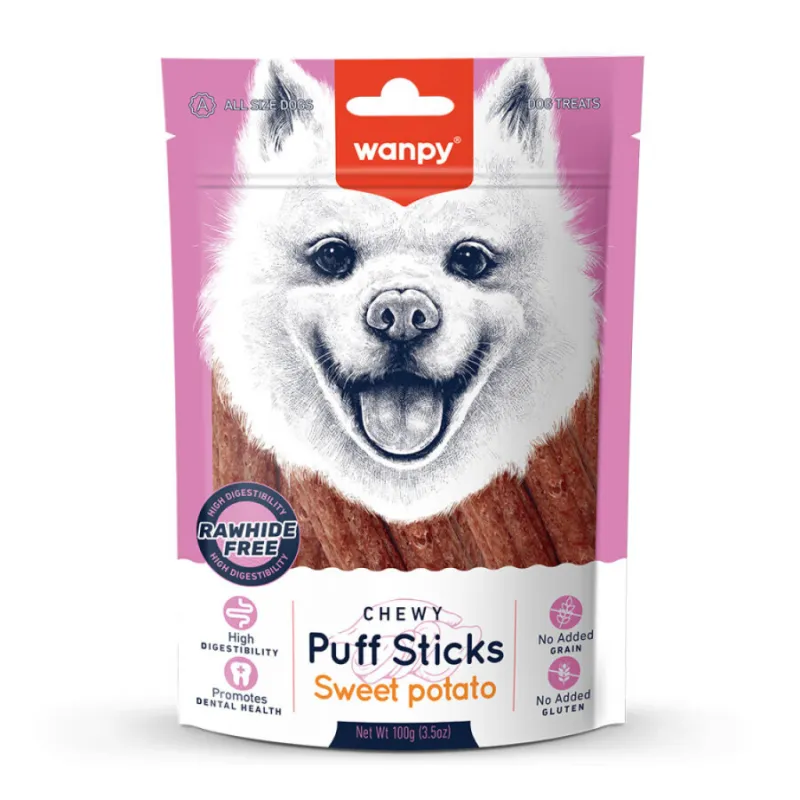 Wanpy Sweet Potato Puff Sticks Treat for Dogs