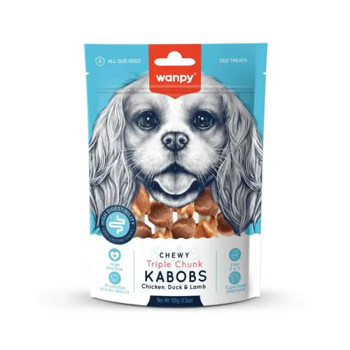 Wanpy Chewy Triple Chunk Kabobs Sticks Treat For Dogs