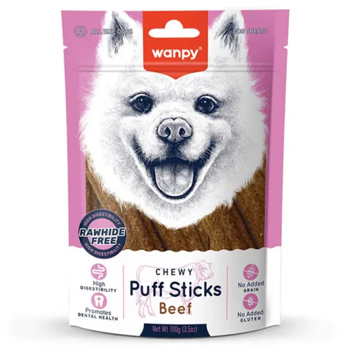Wanpy Beef Puff Sticks Treat for Dogs