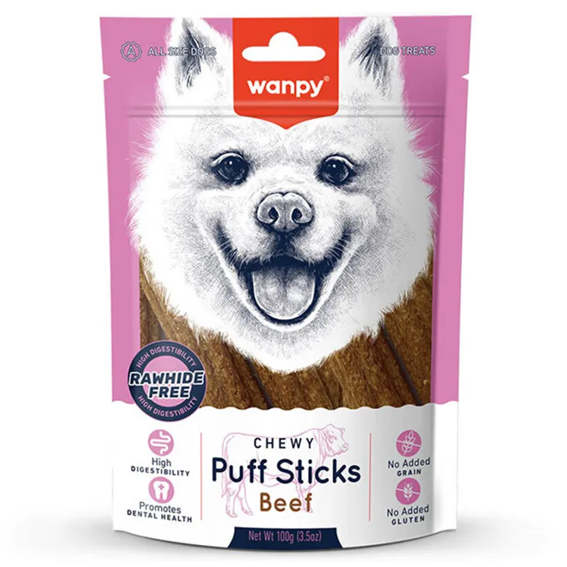 Wanpy Beef Puff Sticks Treat for Dogs