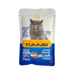  Yummix Adult Cat Pouch with Chicken and Beef