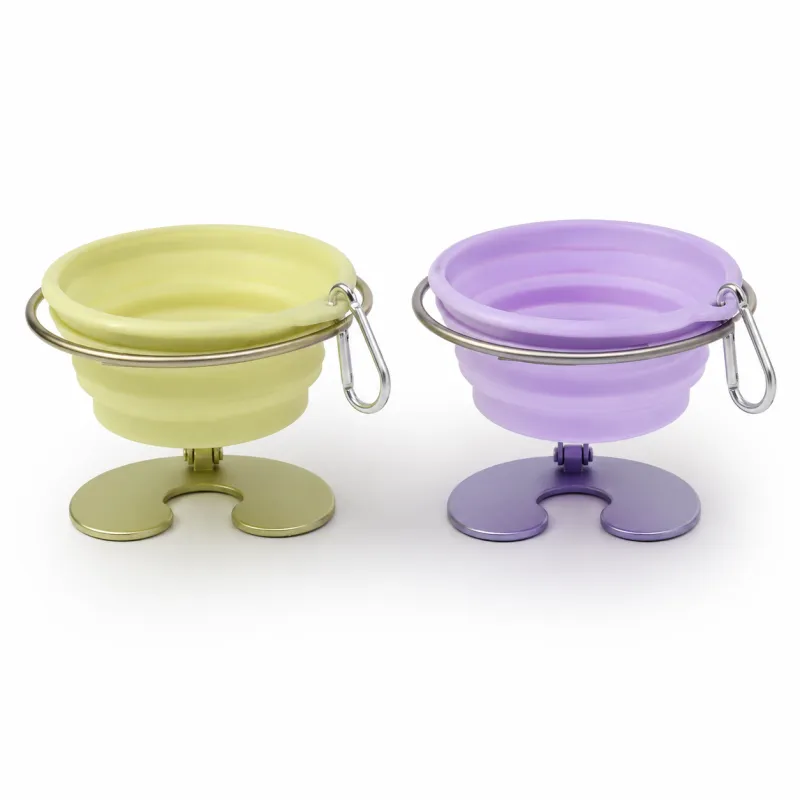 Collapsible Silicone Pet Bowl for Dogs & Cats with Carabiner