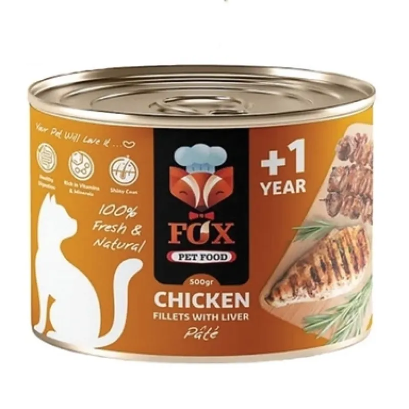 Fox Canned Cats Pate With Chicken Fillets And Liver 500g