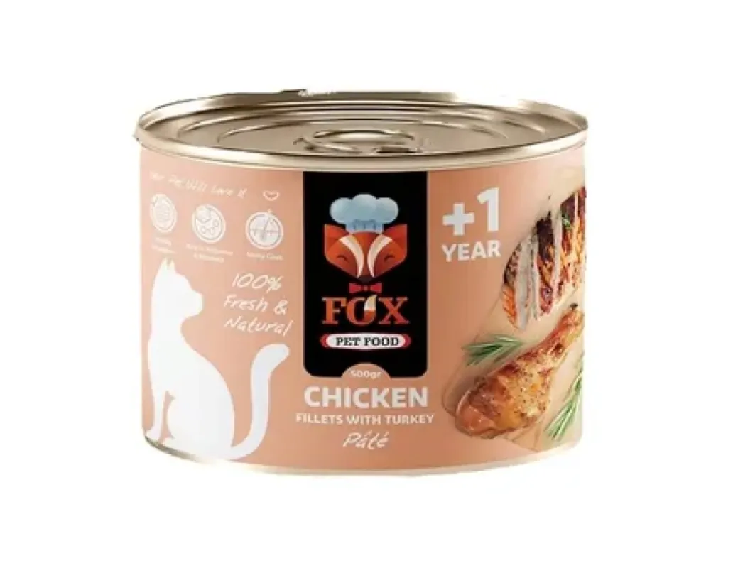 Fox Canned Cats Pate With Chicken Fillets and Turkey 500g