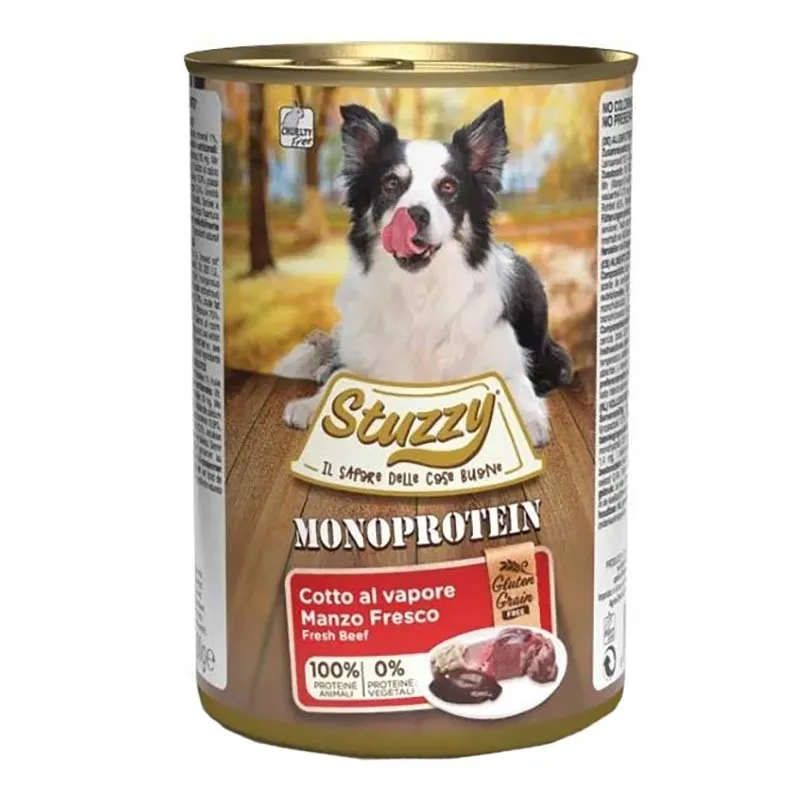 Stuzzy Monoprotein Canned Adult Wet Dog Food With Beef Flavor