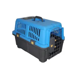 Dog and cat carrying box with metal door, double lockپ