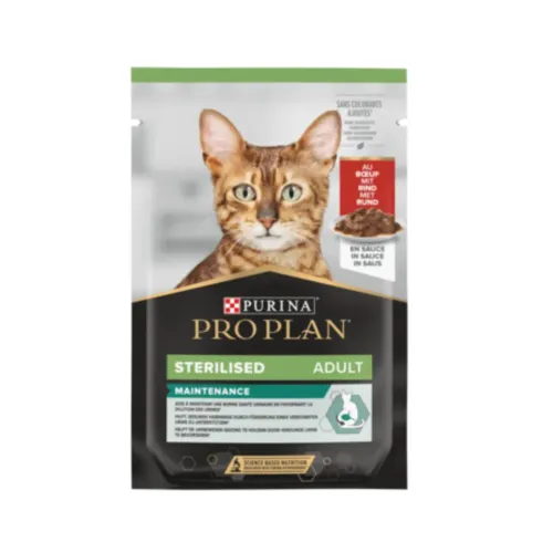 Proplan Pouch Wet Cat Food Sterilised Beef in Gravy