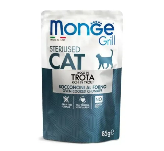 Monge Grill Cat Sterilized Trout 85g
