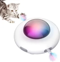 Automatic Intelligent Rotating UFO Interactive Cat Pet Toy 