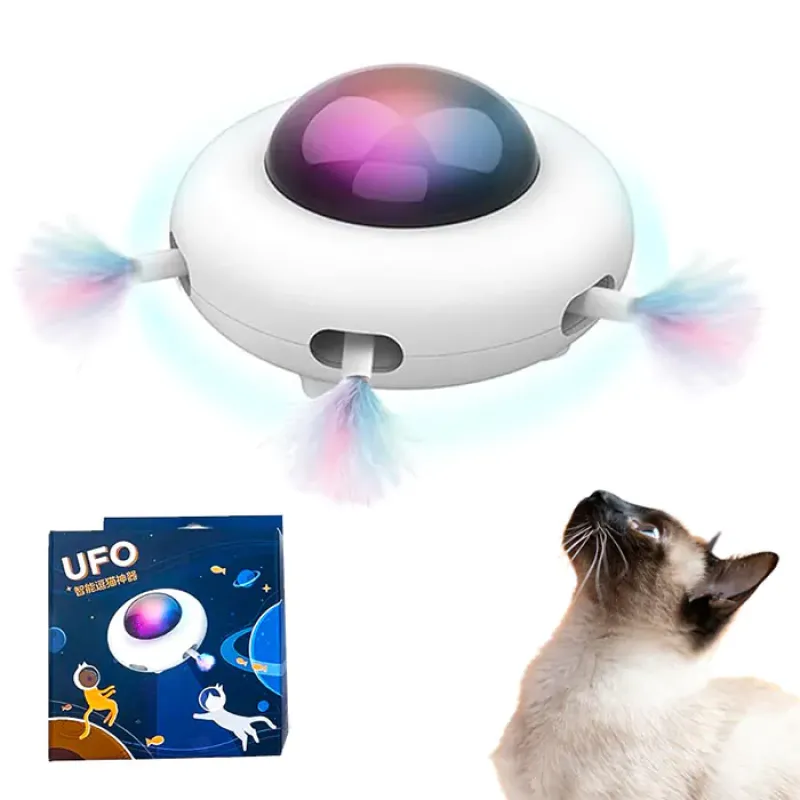 Automatic Intelligent Rotating UFO Interactive Cat Pet Toy 