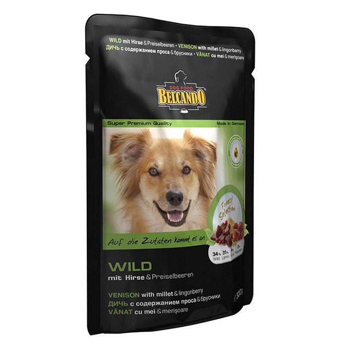Belcando Pouch with Venison &amp; Millet &amp; Lingonberry for Adult Dogs