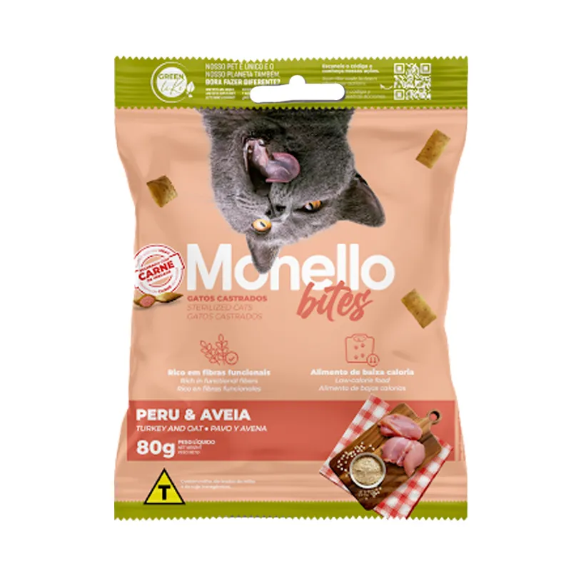 Monello Bites Turkey and Oat Sterilised Cat Treat 80 g 