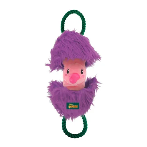 AFP All For Paws Plush Flamingo Rope Tug Dog Toy with Squeaker