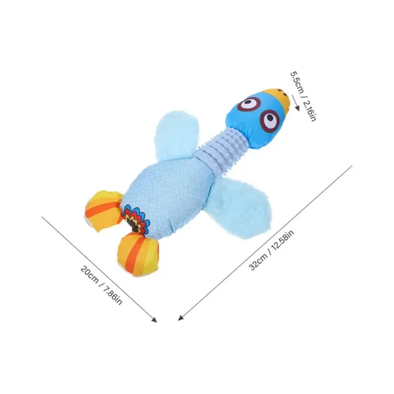 Goose Shaped Plush Dog Toy with Textured Dental Rubber Neck